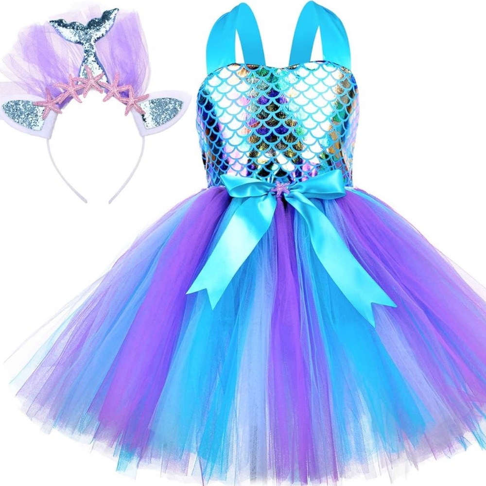 Tutu Dreams Girls Deluxe Mermaid dress up tutu dress 2XL NWT